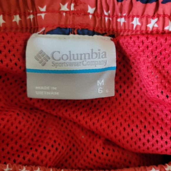 Columbia PFG Swim Trunks Mens Medium Red Pockets Mesh Lined Shorts Outdoor - Picture 2 of 7